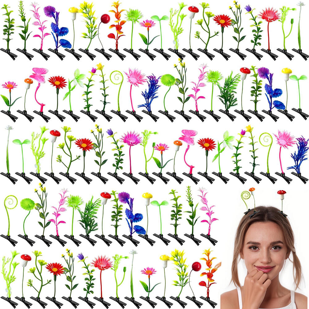 100pcs Women's Small Grass Hair Clips, Mixed Styles Accessories