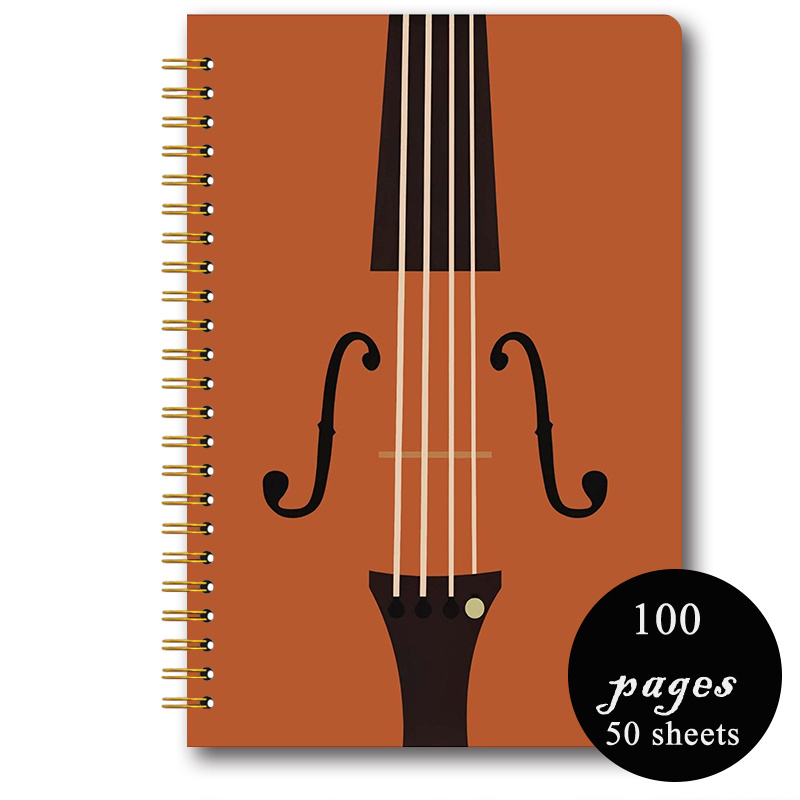 TEMU Violin Notebook With Violin Sheet Music & Instrument Diagram - Lined Musical Journal Diary, Compact 5.5x8.3" (smallest Writing) Flat Spiral