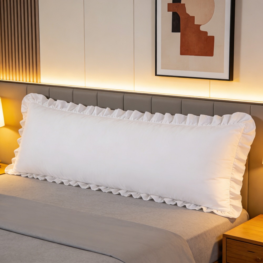 TEMU 1pc Light Luxury Ruffle Pillowcase, White For A Luxury Look, Black For A Aura. The Soft And Comfortable Fabric Is Wrinkle-resistant, Warm, And