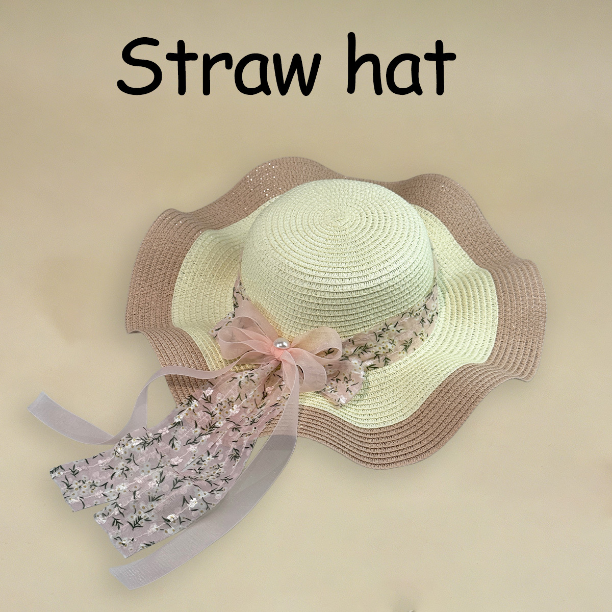 TEMU Chapeau de soleil tendance au crochet pour femme avec accent de ruban, accessoire de mode d'été léger et respirant