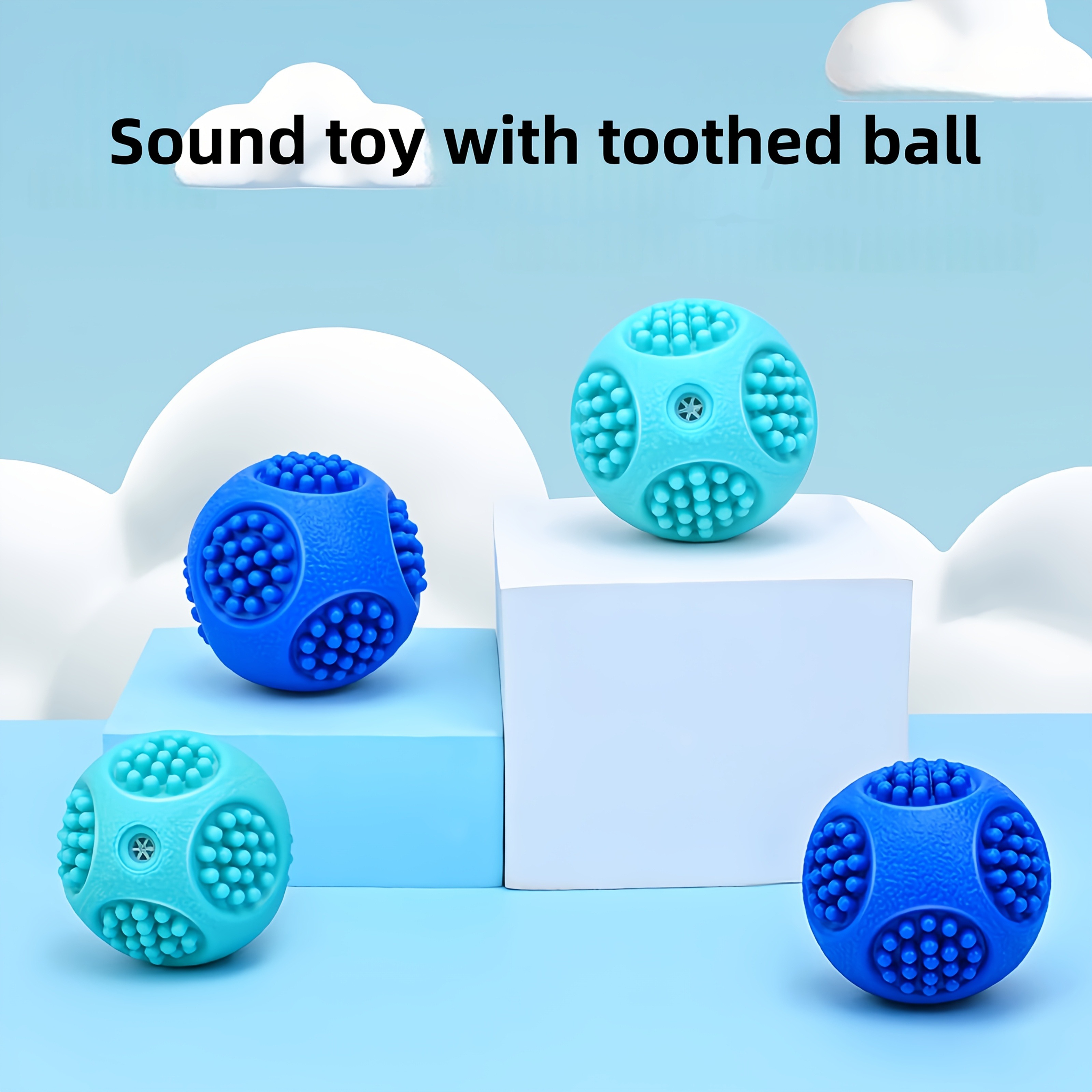 1pc Squeaky Dog Toy Ball, Bite- Rubber for Teeth Cleaning and Teeth Grinding, Textured Design for All Breeds, Puppies & Large Dogs, Pet Dental Care