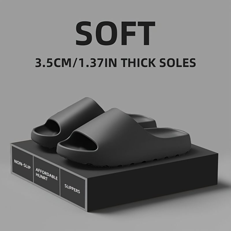 Image of Unisex Slippers, Non-slip Indoor Outdoor Home Shoes, Thickened Cushioning Sole, Home Beach Shower Fashion Footwear, Durable Shoe Gear