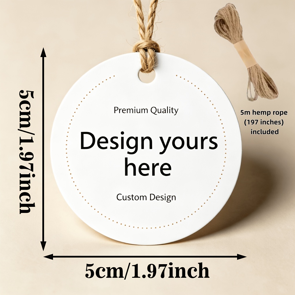 TEMU Customizable Round Paper Tags With String, Handmade Decorative Labels, Clothing Tags, Gift Packaging Tags For Baking And Retail Stores,