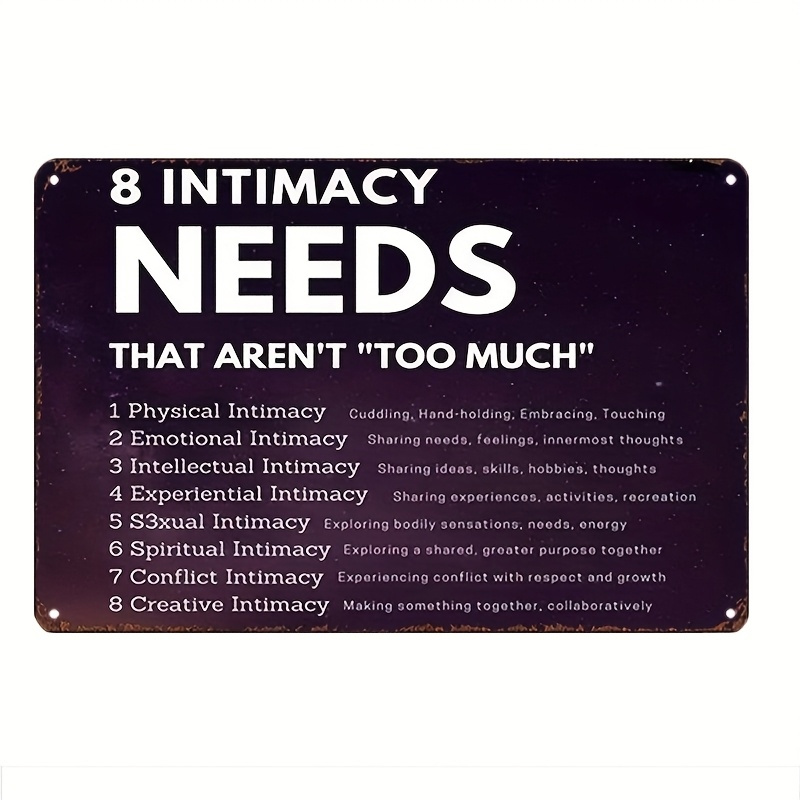 TEMU 1pc 8 Intimacy Needs Metal Wall Art Sign - Vintage & Relationship Communication With 8 - Durable Aluminum Indoor/outdoor Decoration For Home,