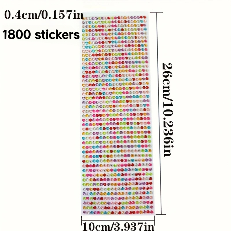 TEMU 1800pcs Of Self-adhesive Rhinestone Stickers, Gemstone Decorative Appliques, Suitable For Crafts, Decoration, Makeup, And Nail Art Jewelry