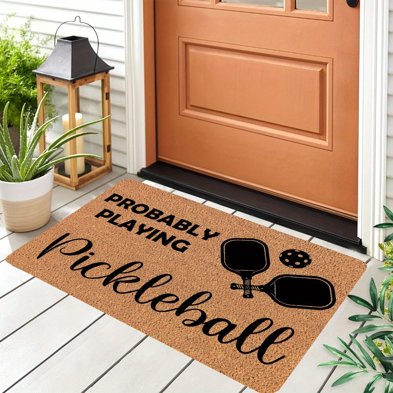 

Machine Washable Pickleball-themed Door Mat - Christmas To 4th Of Decor, Ideal For Patio, Living Room, Bedroom, Bathroom, Kitchen