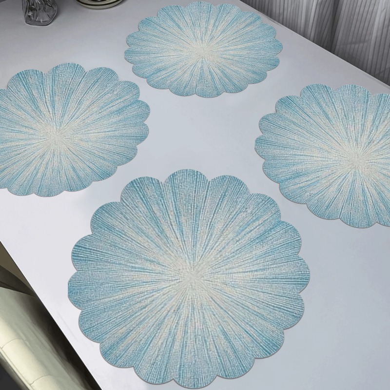 TEMU Set tovagliette, motivo blu stampa 2D, tovagliette a tema ondulato stagionale per decorazioni da per feste, tovagliette da tavolo per cucina