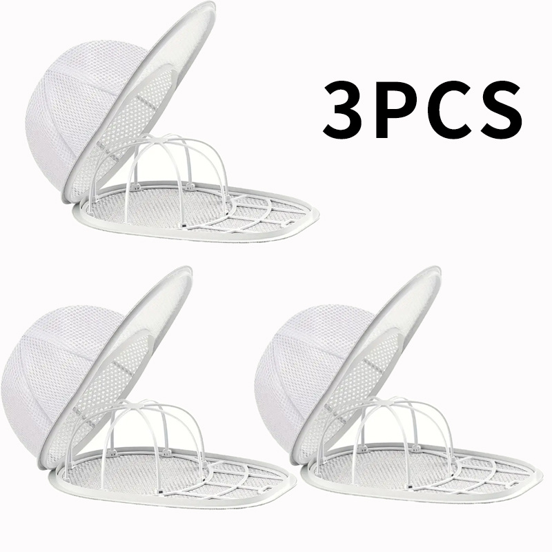 E-shop 3er-Set Waschmaschinen-Schutzbeutel für Mützen mit Reißverschluss – Strapazierfähiger Wäschesack für Baseballcaps Hüte – Kompatibel mit