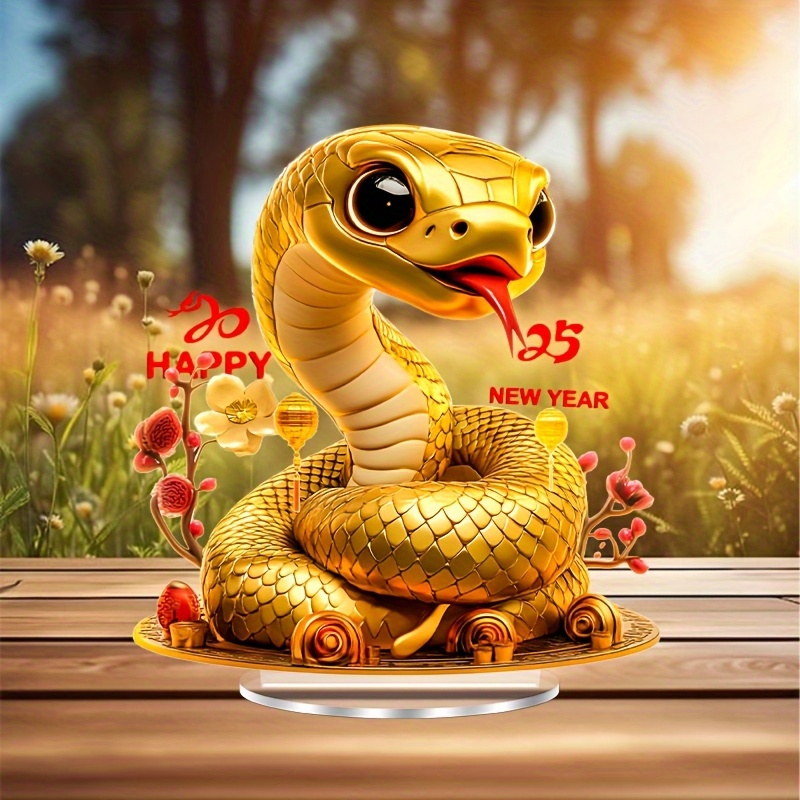 

2d Flat 2d Acrylic Decoration For The Snake 2025 - A Perfect Gift For New Year And Christmas, Decor For Home And Office Featuring Snake .