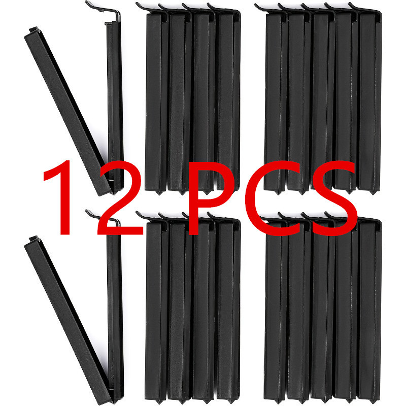 12pcs Black Plastic Bag Clips - 4.33inch Long, Durable Food Storage Sealing Clips, Keep Freshness And Organization, Ideal For Home And Restaurant Use