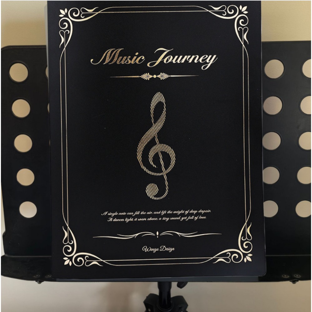 Image of 40-page Music Score Folder With A4 Sheet Protectors | Portable Binder For Piano, Student Songs, And Loose-leaf Sheet Music | Includes File Pocket For Organizing Musical Documents
