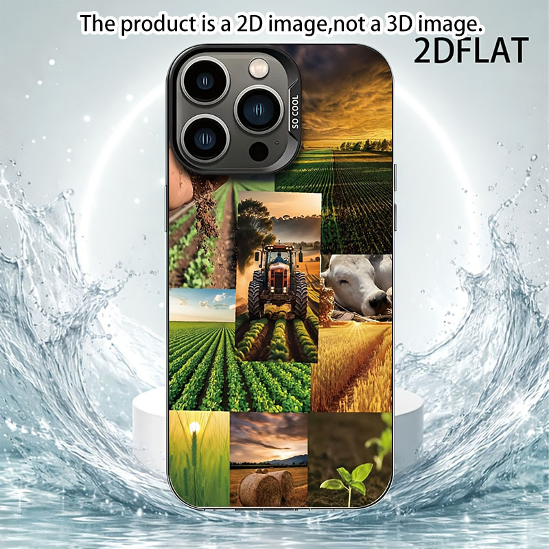 TEMU Phone Case: 2d Printed, 1 Phone Case: 2026 Popular Farm Tractor Countryside Scenery Pattern Phone Case, Trendy Aesthetic Agricultural Art,