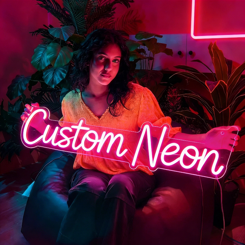 TEMU Personalized Led Neon Signboards, Customizable In Single Or Double , Suitable For Wall Decoration. Unique Neon Lights, Applicable For Weddings,