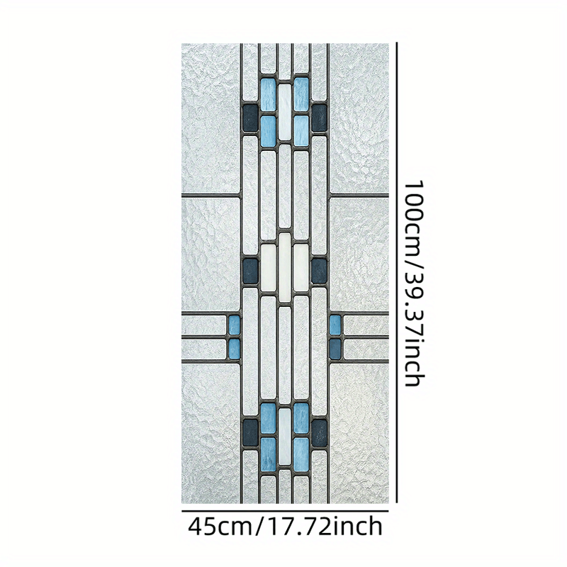 TEMU 1pc, Film de fenêtre d'art de mode, autocollant de fenêtre de couleur de motif géométrique rétro de style plat 2D, film de fenêtre décoratif