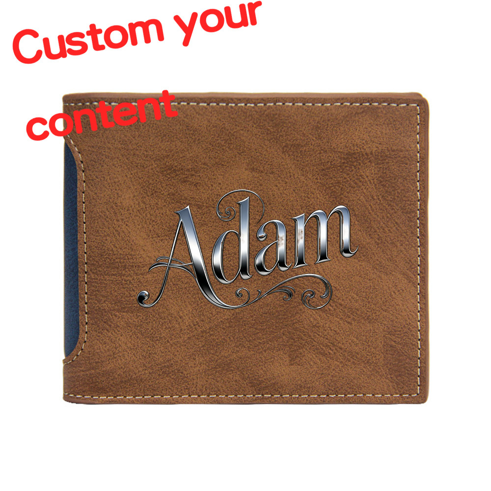 TEMU Personalized Classic Men's Wallet Bifold Card Holder Money Billfold Bag Purse | Husband Dad Father's Day Durable Faux Leather Stylish Wallet