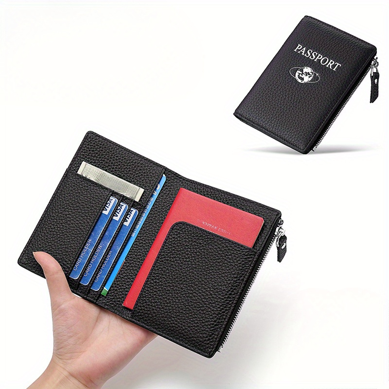 

Premium Leather Rfid-blocking Wallet - Sleek Passport & Credit Card Holder, & Lightweight