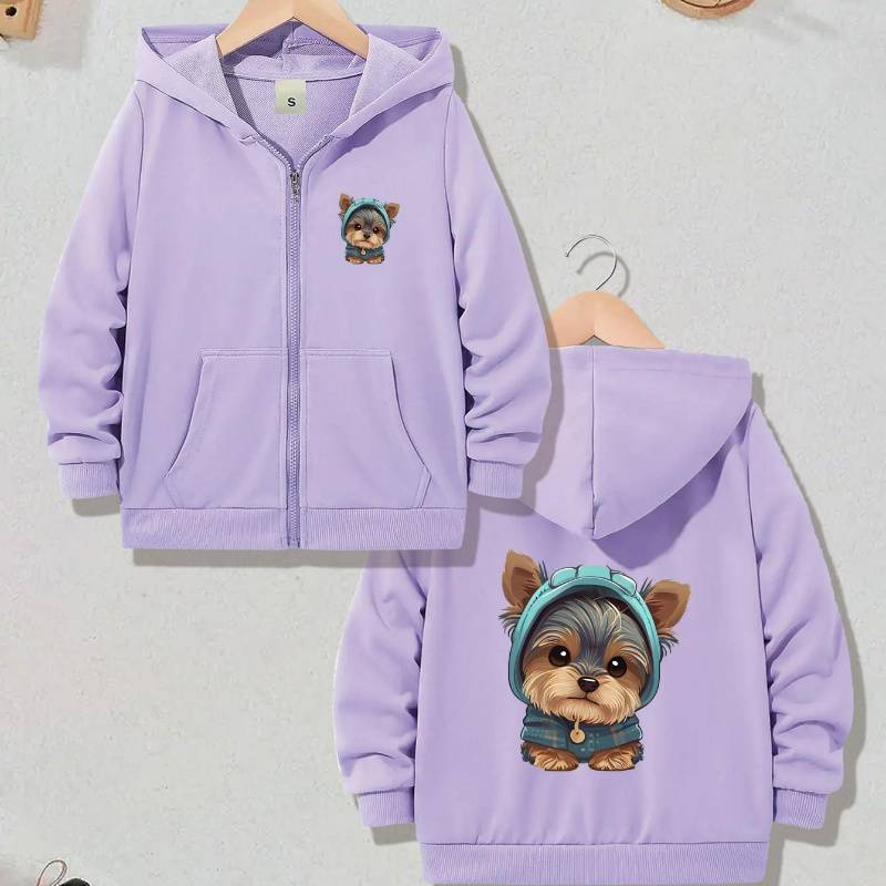 

Sweat à capuche zippé pour femme avec imprimé de Yorkshire Terrier.