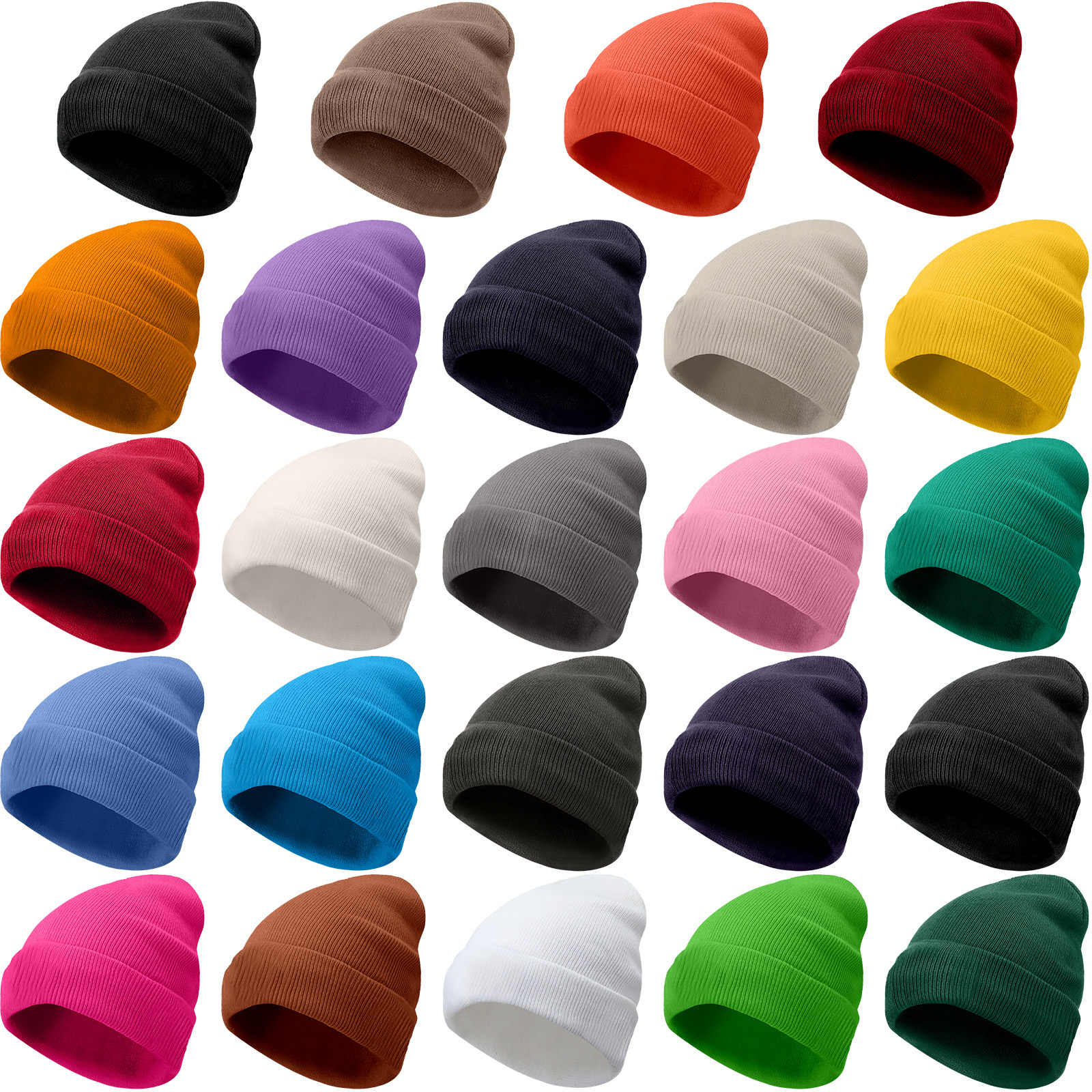 TEMU 24pcs Beanie Warm Winter Hat Cozy Unisex Soft Multicolored For Men Women Hat For Adult, Christmas Gift For Family