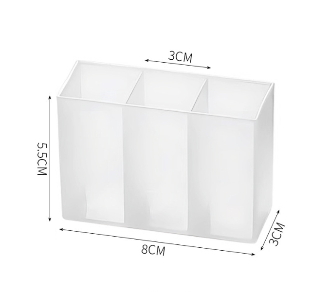 3pcs mini wall mounted storage boxes 3 compartment transparent plastic makeup brush lipstick holder self   pen organizer for home office durable plastic with   backing makeup organizer for vanity pencil holder pencil holder for desk desk organizer     pencil holder for desk desk organizer     desk Product details 0