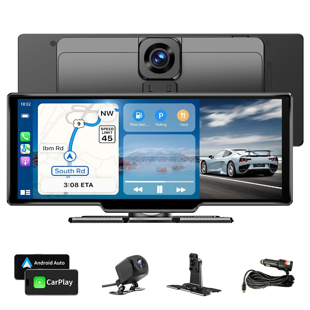 10-inch Car Dvd Navigation Screen, Supports Carplay And Auto, Car Navigation, Dashcam Function, Reversing Camera, With A 64gb Memory Card, Suitable For All Car Models, As A Gift