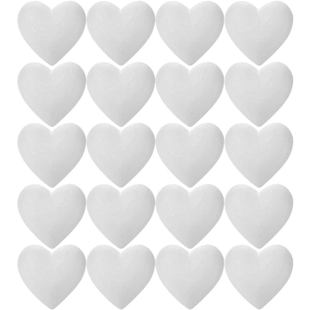 

20pcs White Foam Hearts, 3d Heart Shaped Polystyrene Craft Foam, Diy Valentine's Day Ornaments, Arts & Crafts Supplies, Christmas Wedding Decorations