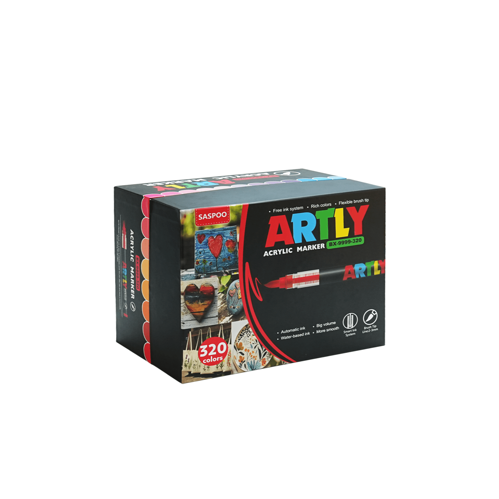 Image of 320pcs Acrylic Paint Markers & Watercolor Pens Set - High Quality, Non-toxic, Vibrant Colors / Brush Tips For Diy Crafts, Anime Art, Fabric Painting, Ceramic Decoration