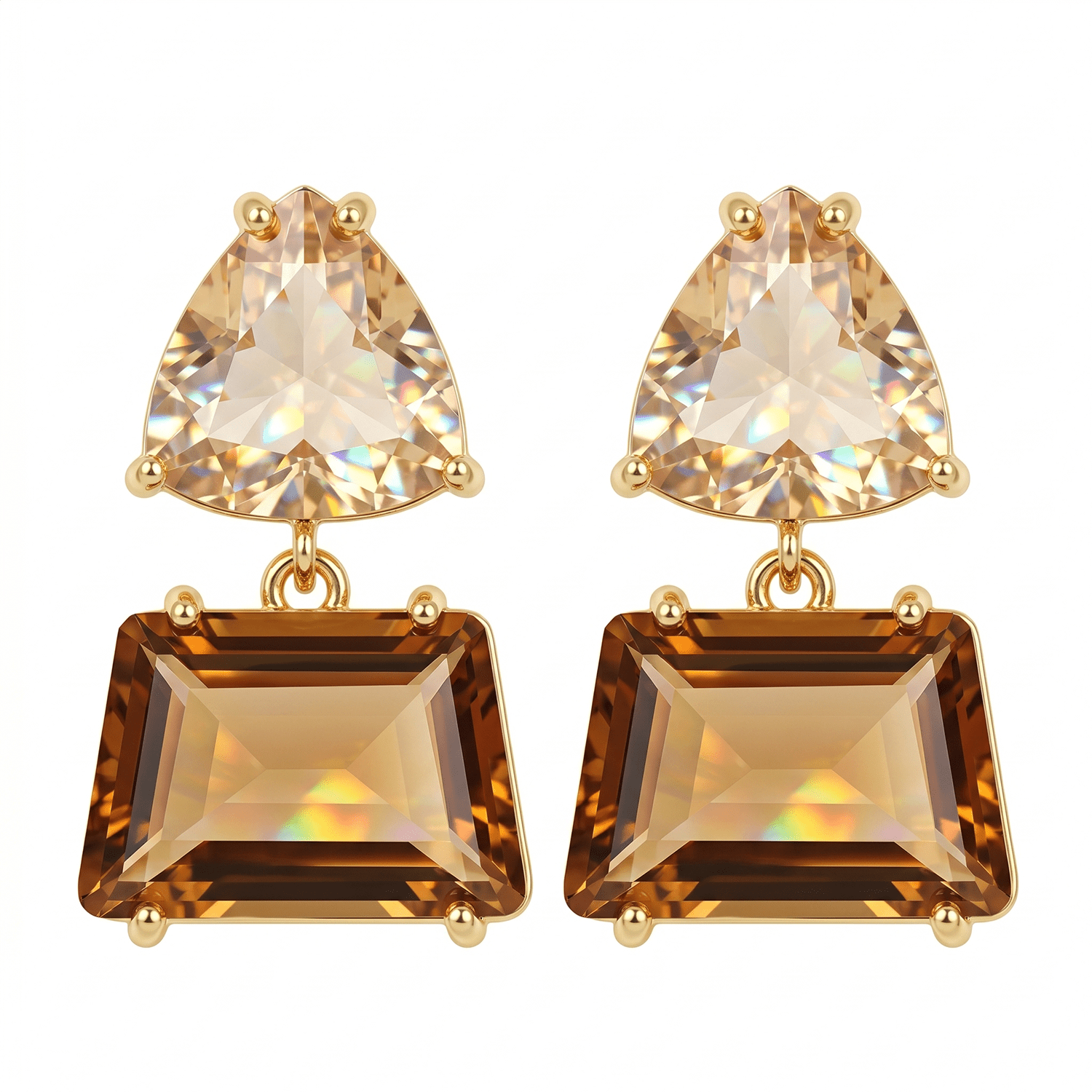 TEMU A Pair Of Women's Fashion Pendant Earrings, Style, Copper Inlaid With Synthetic Synthetic Zirconia, Suitable For Daily Wear And As A Couple's