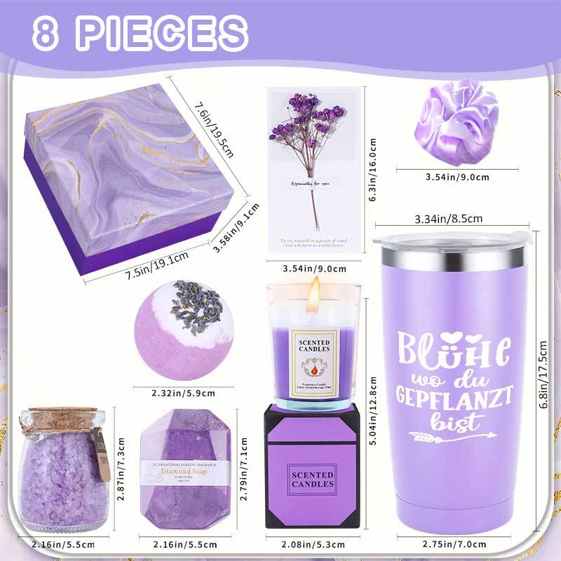 8 komada Luksuzni Spa Set za Žene - Komplet za Kupanje i Njegu s Fizzy Solima za Kupanje, Pjenušavim Kupkom, Mirisnim Sapunima u Elegantnoj Ambalaži - Rođendanski/Božićni/Zahvalni Poklon za Majku, Suprugu, Najbolju Prijateljicu
