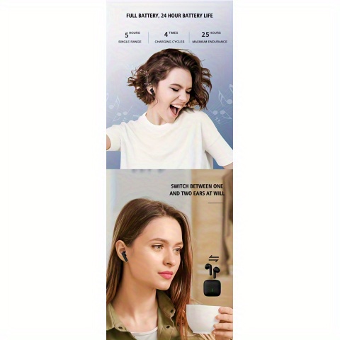 LAN XUN Introducing The Latest Wireless Earbuds with an Exceptionally Long Battery Life- Compact Dual Stereo In-Ear Headphones Designed for Sports And Gaming, Featuring USB Charging And Noise Cancellation for Calls.