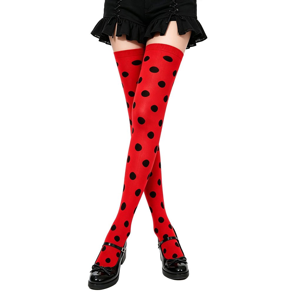 TEMU 1 Paire de Chaussettes à Pois, Chaussettes Longues Douces et Confortables, Chaussettes de Mollet Tendance Automne et Hiver, Cosmétique de Fête,