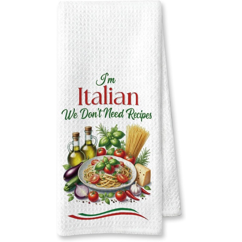 TEMU 18x 26inch Funny Italian Gift Noodle Kitchen Towel, Dishcloth With Quotes , Tuscan Kitchen Italian Decorative Noodle Decoration
