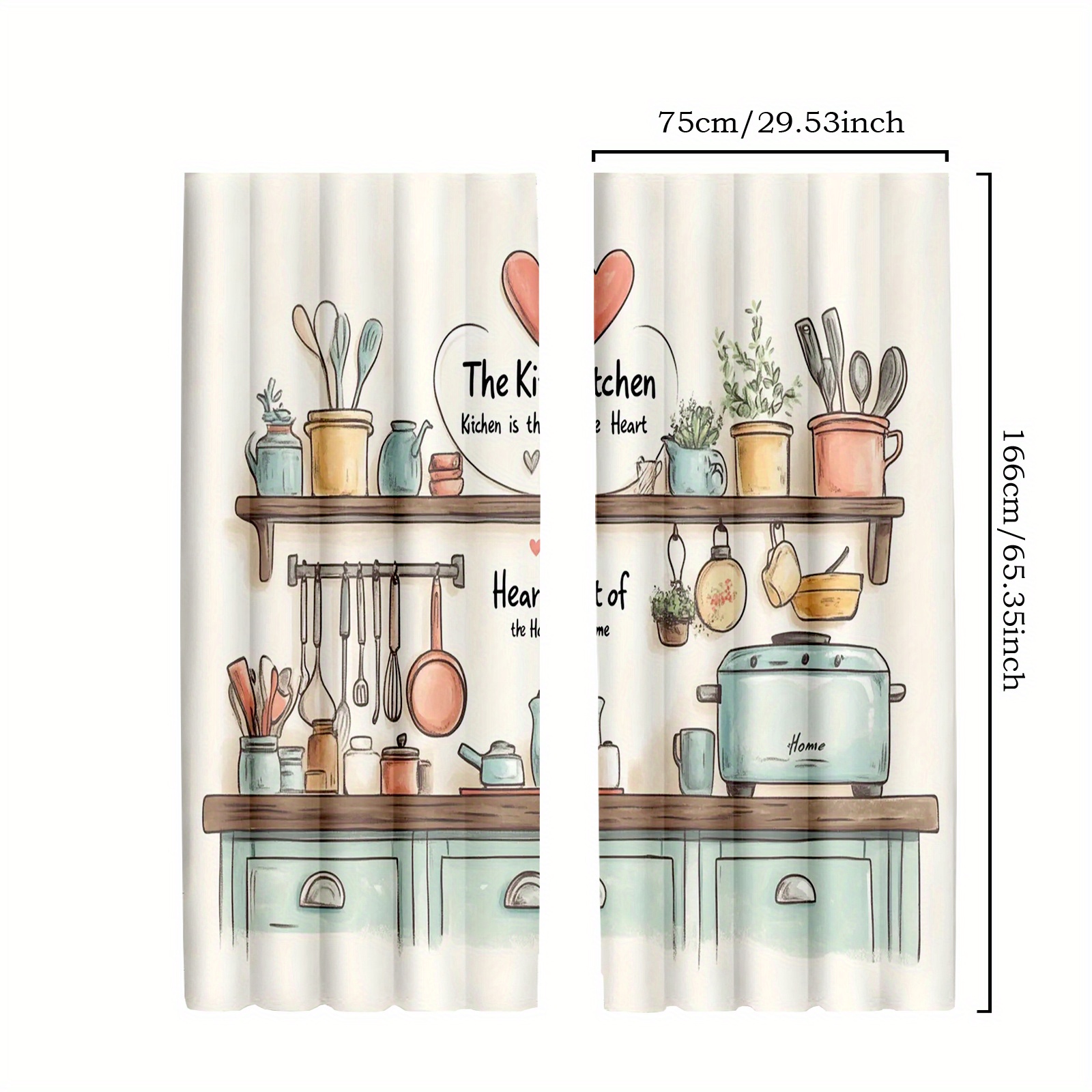 TEMU 2pcs Retro Rustic Kitchen Curtains — Bedroom Curtains, Living Room Curtains, Dining Room Curtains, Balcony Doors, Office Curtains