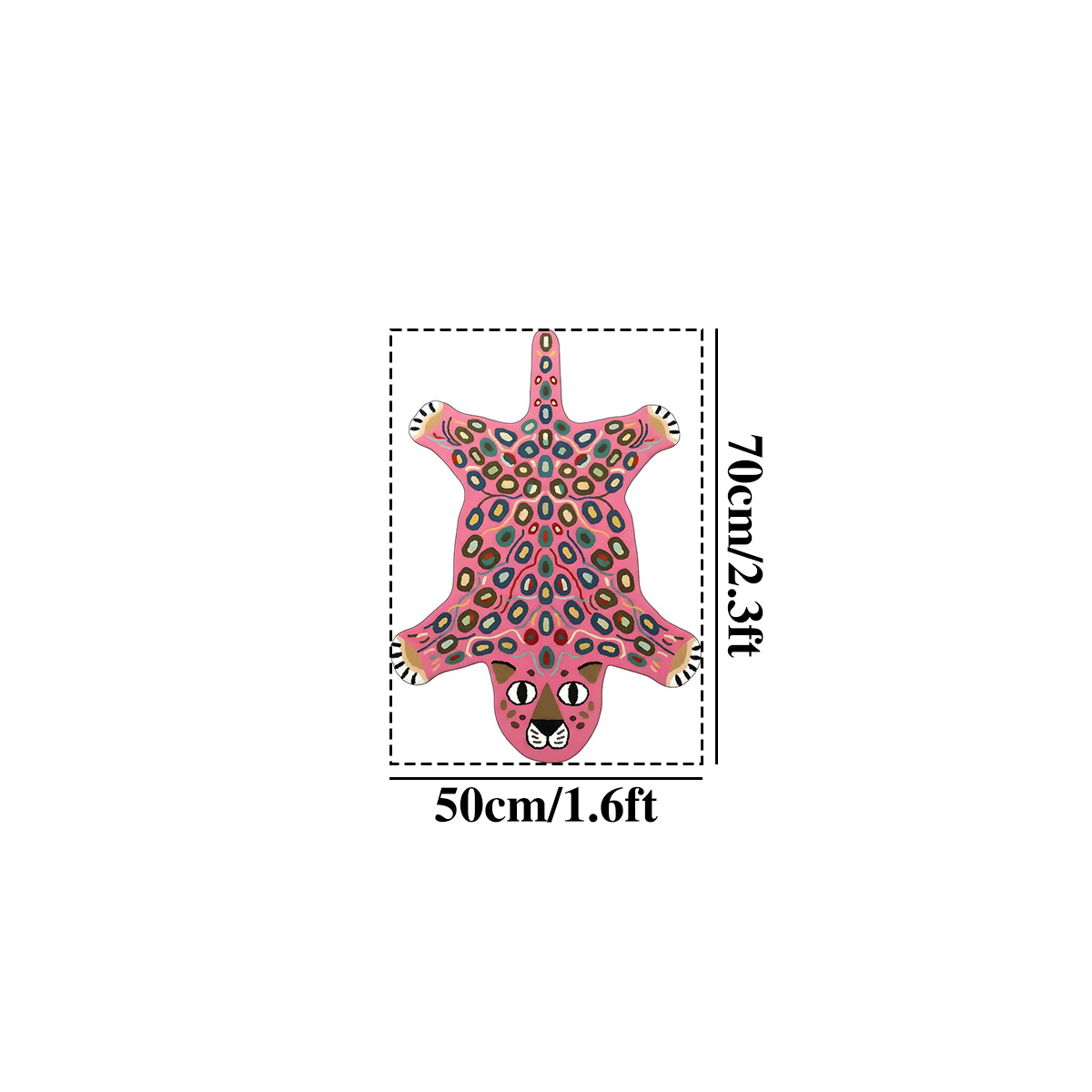 TEMU 1pc Of Velvet, 1000g, 8mm Thickness, 50x70cm. Irregular-shaped Rug With Animal Leopard Design In Pink. Bedside Carpet For Bedroom, Home