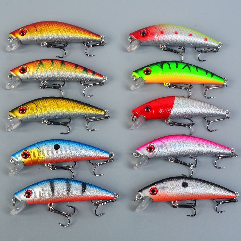 TEMU 10 Minnow Lures | Versatile For Saltwater And Freshwater, Mixed Color Abs Material, Suitable For Valentine's Day, Mother's Day, Day, Christmas,