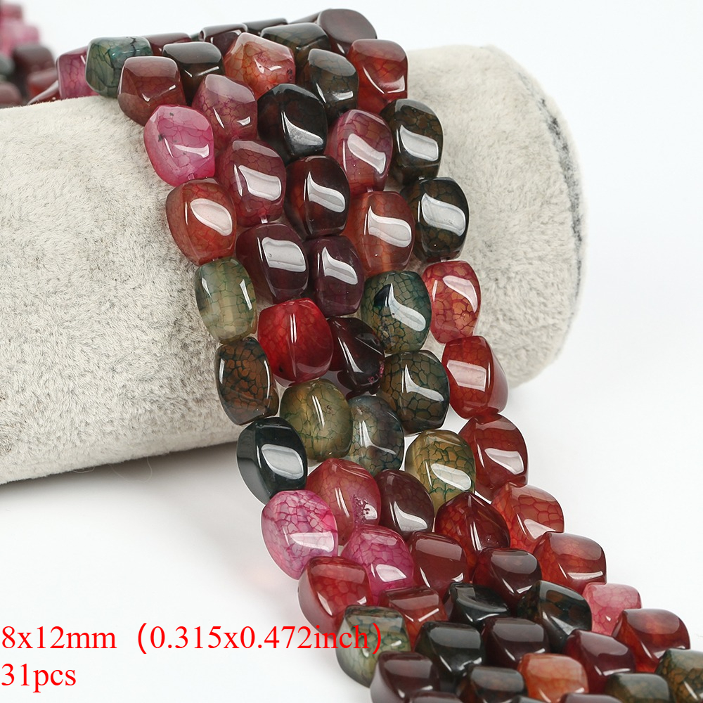 TEMU Perline a forma di torsione in colorata naturale 8x12mm, 31 pz, per creazione di gioielli, braccialetti fai da te, accessori per collane