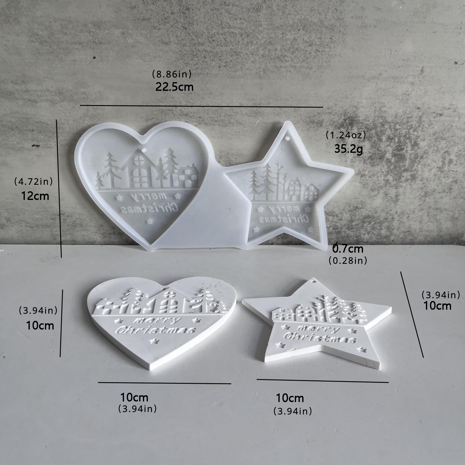 Ideen Mit Herz Weihnachtliche Silikonformen Set – 6 Verschiedene Motive, 4,5-5,4 Cm, Lebensmittelecht