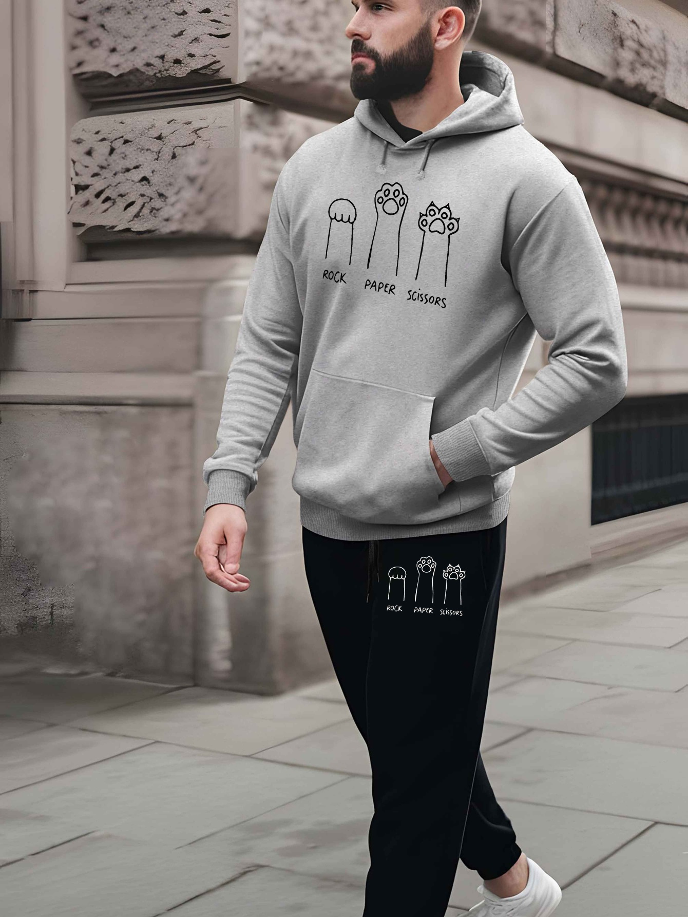 Tracksuit Set Pants True Rock Sweatsuit LCW ECO Slim Fit Men's