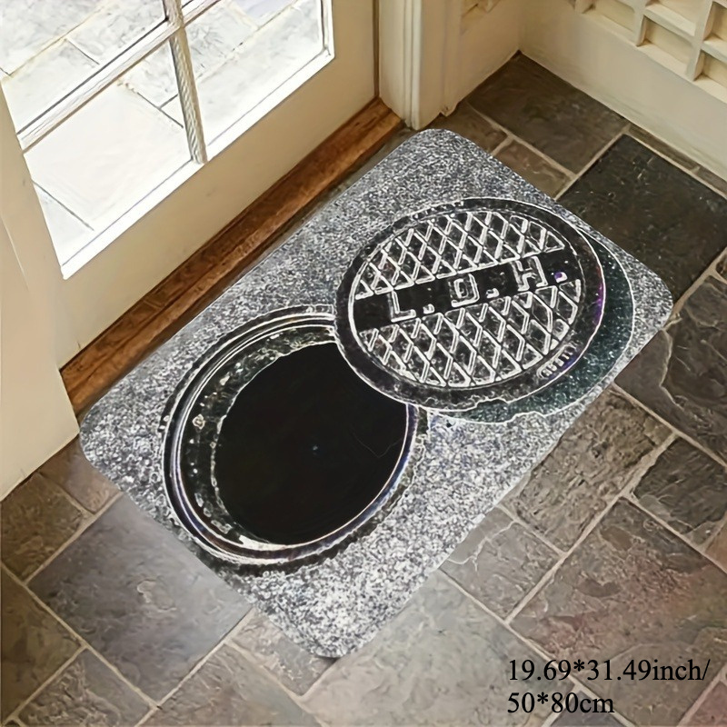 TEMU [ Product]visual Illusion Doormat - Non-slip, Lightweight, Machine Washable Rug, Suitable For Indoor/outdoor Use - Perfect For Bathrooms, Living