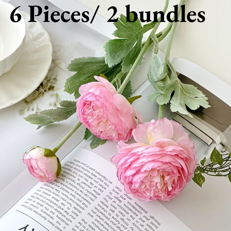 TEMU 6pcs/ 2 Bundles Of A Set, Simulated Peonies, Peony Flowers, Suitable For Home Furnishings, Anniversaries, Holiday Party Decorations, Etc