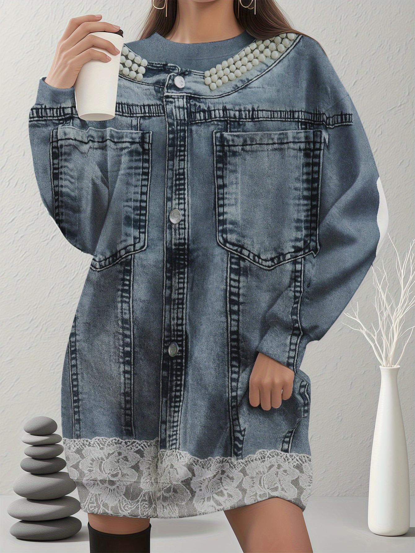 denim dresses for older ladies sold on Temu United States
