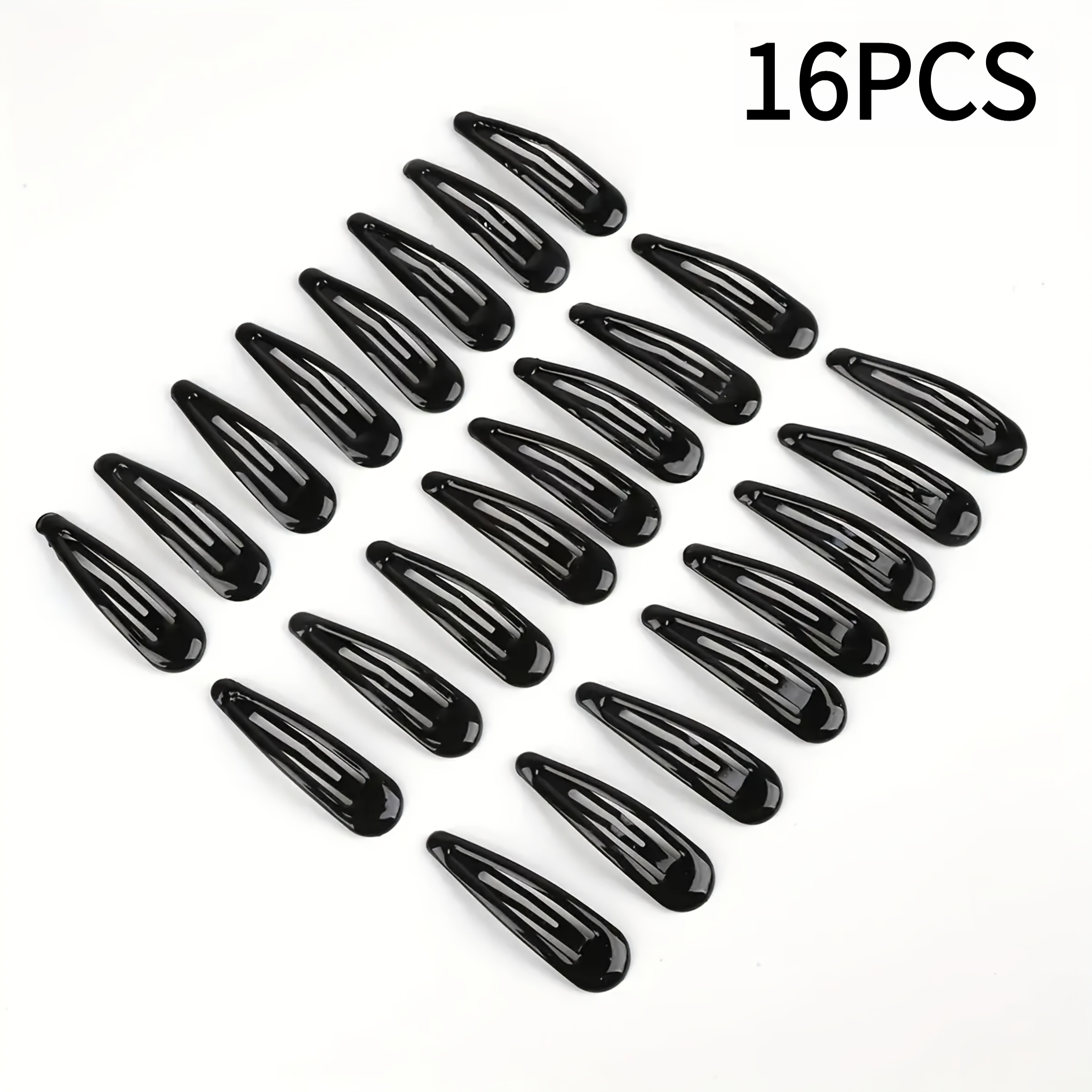 TEMU About 16/36 Matte Black Teardrop Hair Clips, Suitable For Women-1.18-inch Non Slip Hair Clips, Suitable For Daily Use, Braids, Bangs, Showers,