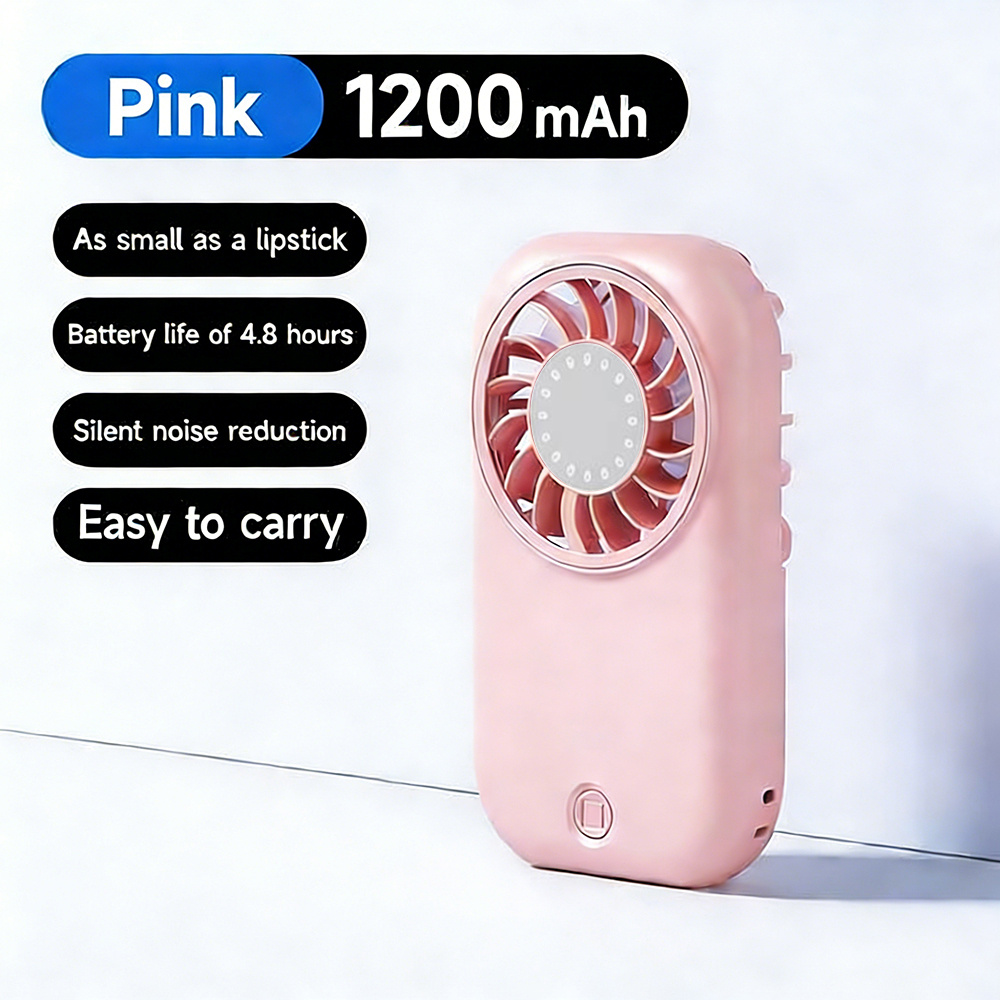 tétel kép 1200mah újratölthető mini hordozható kézi ventilátor, kis személyi akkumulátoros kézi hordozható ventilátorok kézi használatra utazáshoz, 5 sebességgel, kültéri kempingezéshez és utazáshoz