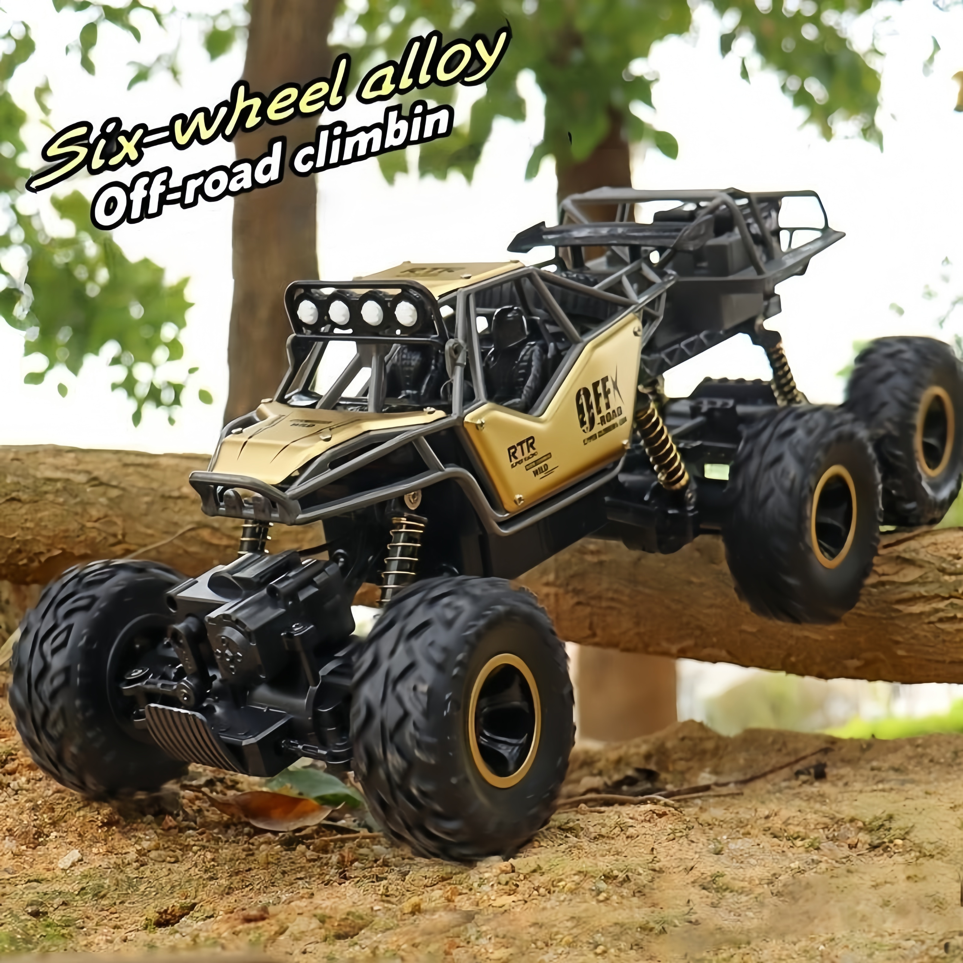 6 wheel alloy climbing car 4wd off road toy with high elastic shock absorbers strong tires for all terrains and   gift for childrens day birthday for   and girls black blue