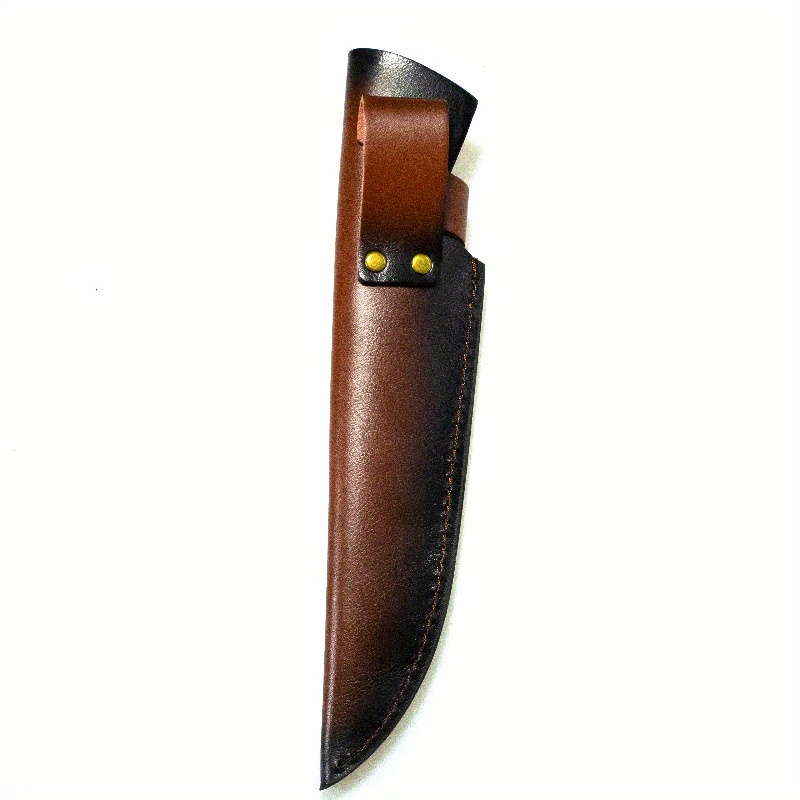 1pc Double-layer Cowhide Fixed Knife Sheath, Universal Outdoor Knife Sheath, Handmade Cowhide Knife Sheath, Genuine Leather Sheath