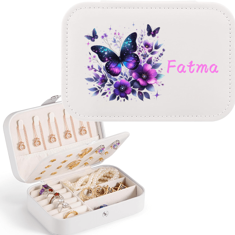 Personalized Sparkle Glitter Butterfly Jewelry Storage Box