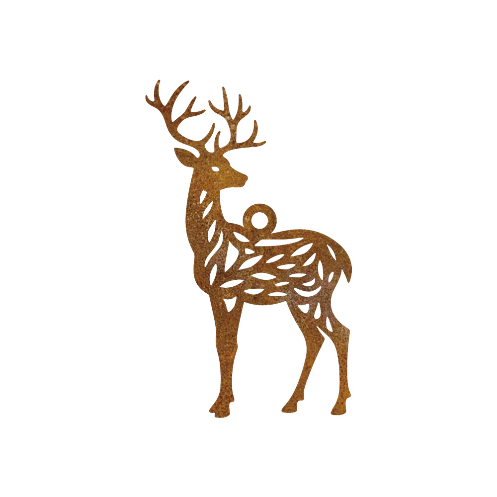 TEMU 1pc Of Tree Decoration Pendants For Christmas, Featuring Hollow Reindeer Ornaments Made Of Rusty Iron, Perfect For Indoor Decor, Scene