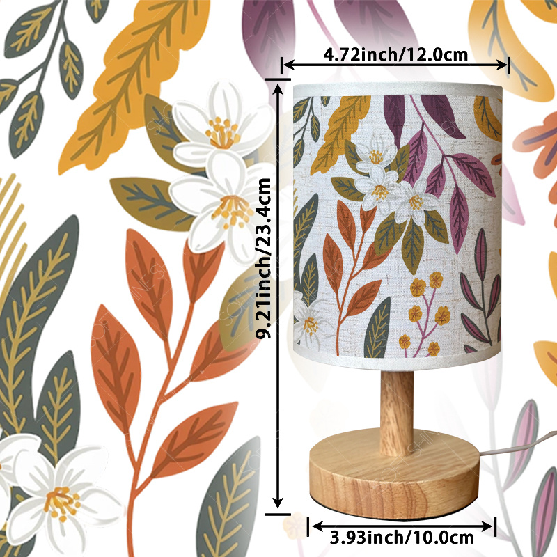 USB-Powered Printed Table Lamp with Fabric Shade
