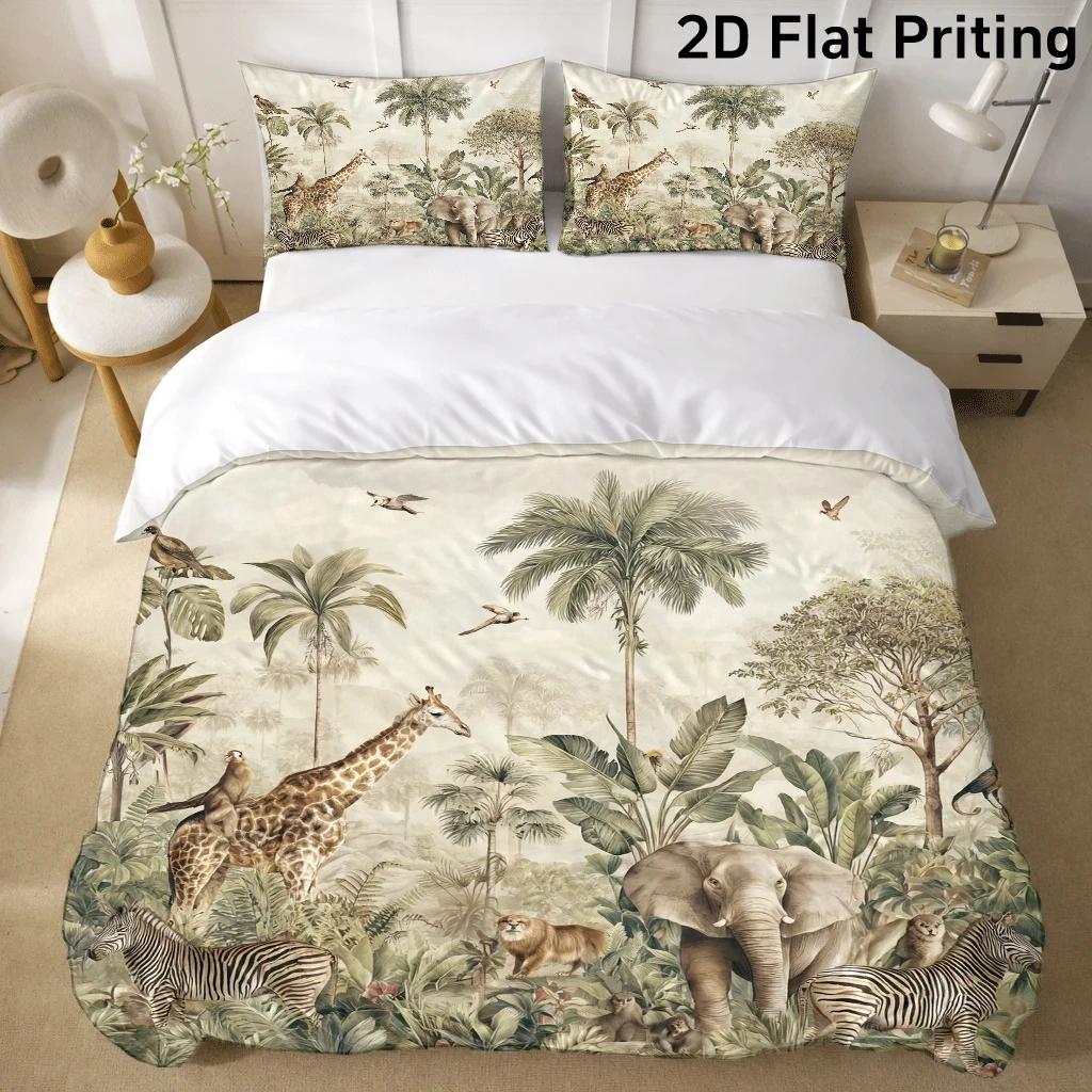 TEMU 3pcs Duvet Cover Set, 1 Duvet Cover   2 Pillowcases, No Filler, Animal Theme, Classical Painting Style, Autumn, Home, Queen/king Size, Suitable
