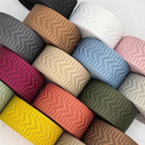 5 yards 3 8cm vintage solid color double sided chevron jacquard webbing multi color for crafts bag straps belts pet leashes and outdoor gear wallet making diy wallet making
