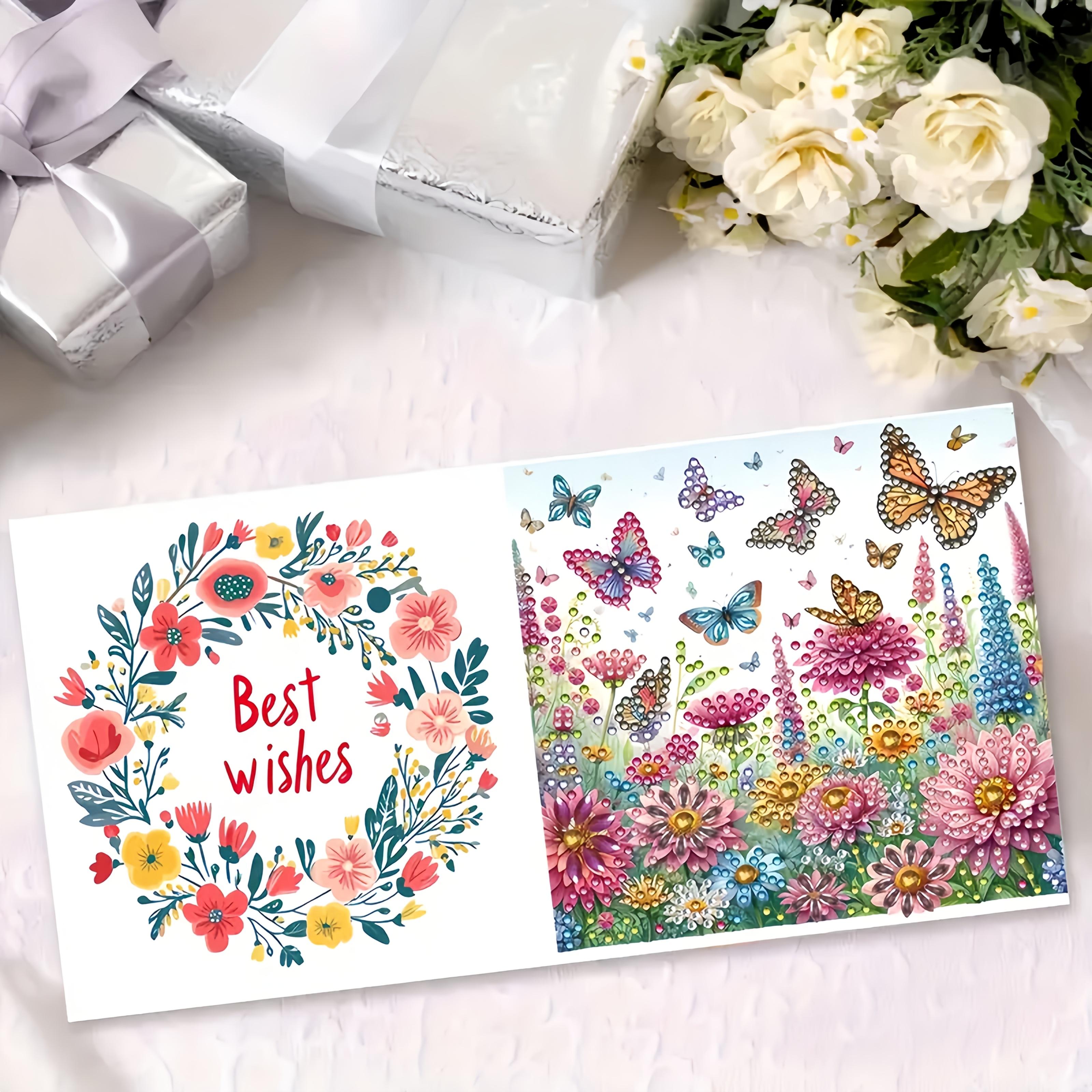 TEMU Hot New 6 stuks Diamond Painting Gevouwen Wenskaarten Wenskaarten voor Alle Gelegenheden Vakantiewensen Vriendschapsjubileum Dot Drill Cadeaus,